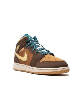 Nike High-Top Sneakers in Brown, Tan and Teal